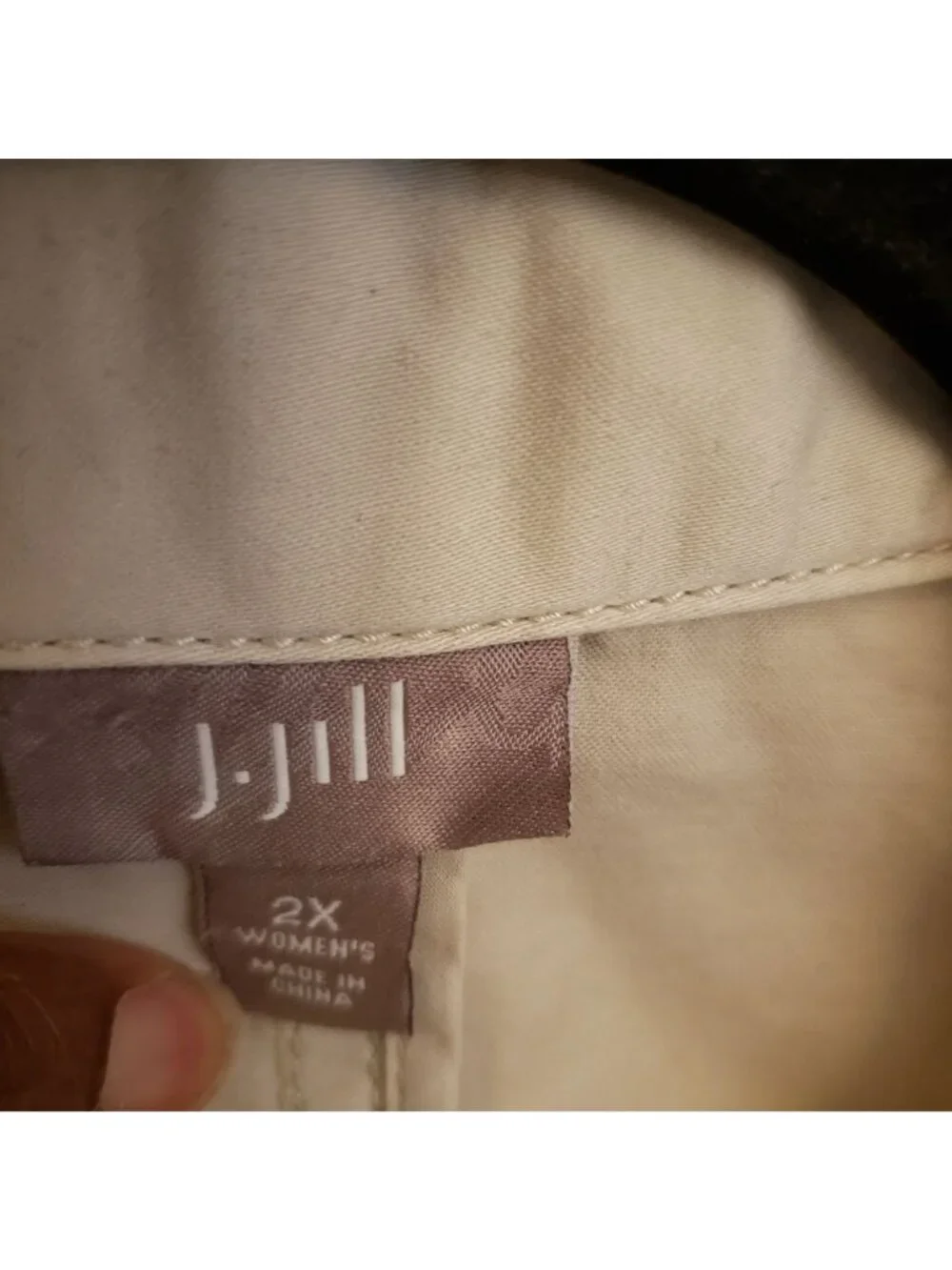 J. Jill Tan Cotton Blend Blazer with Pockets Size 2X Small Flaw on Lapel